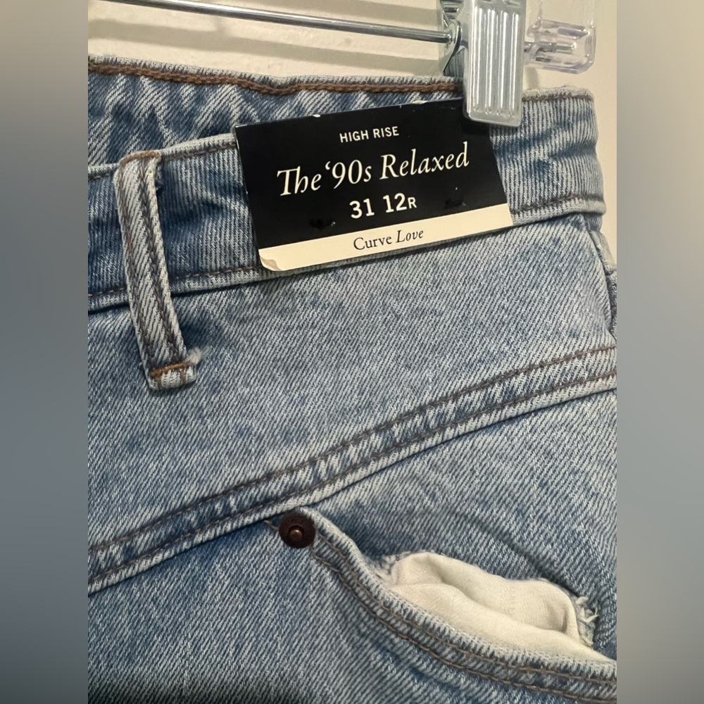 NWT Abercrombie & Fitch '90s Relaxed High Rise Jeans Size 31/12 Curve Love - Picture 9 of 12